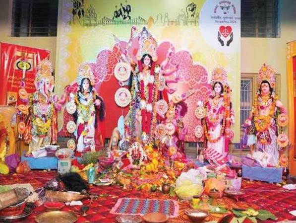The Durgotsav 2025 pratima at Shivamma P.V. Mahadevappa Kalyana Mantapa
